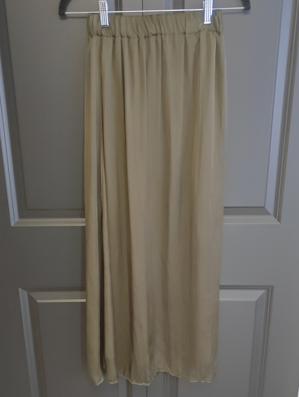 Zara Army Green Elastic-Waist Maxi Skirt